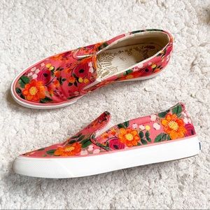 Keds Rifle Paper Co. Women's Pink Floral Slip On Sneakers Size 11